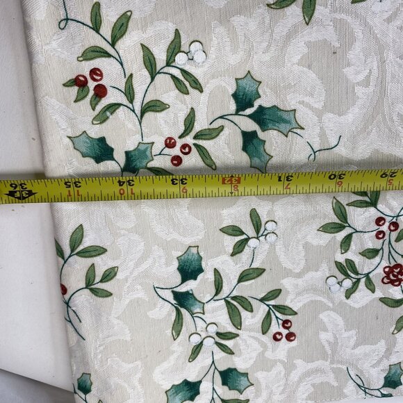 Christmas Table Runner With Holly Berry Pattern 72" Reversible Jacquard Fabric - Picture 6 of 6